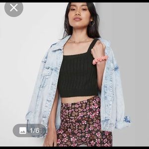 Wild Fable Ribbed Cropped Sweater Tank Top